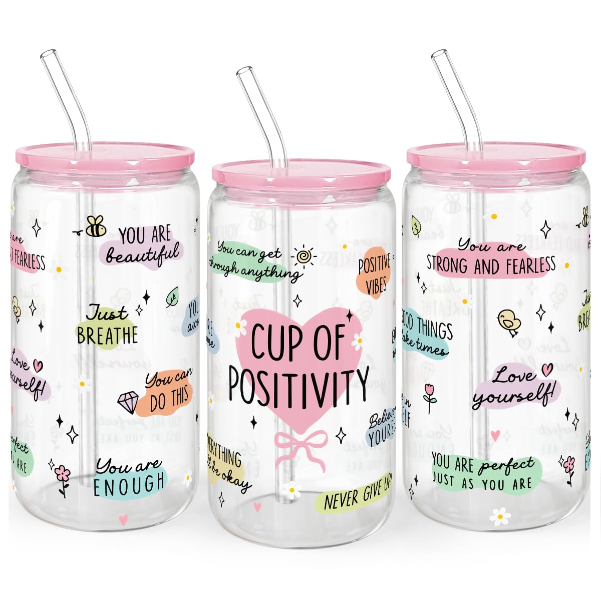 SANDJEST 16oz glass tumbler ideal for crisp cold beverages at home or work.