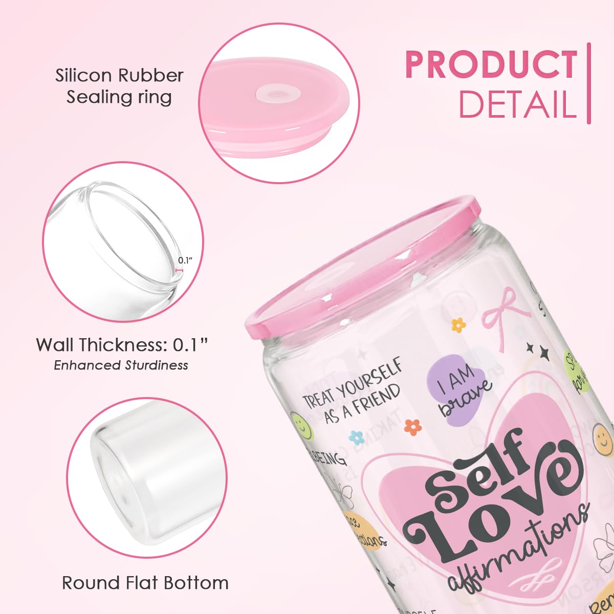 SANDJEST Inspiration Glass Can clear design highlights your beverage color.
