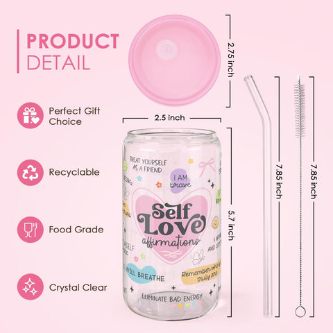 SANDJEST Inspiration Glass Can glass straw for easy, eco-friendly sipping.