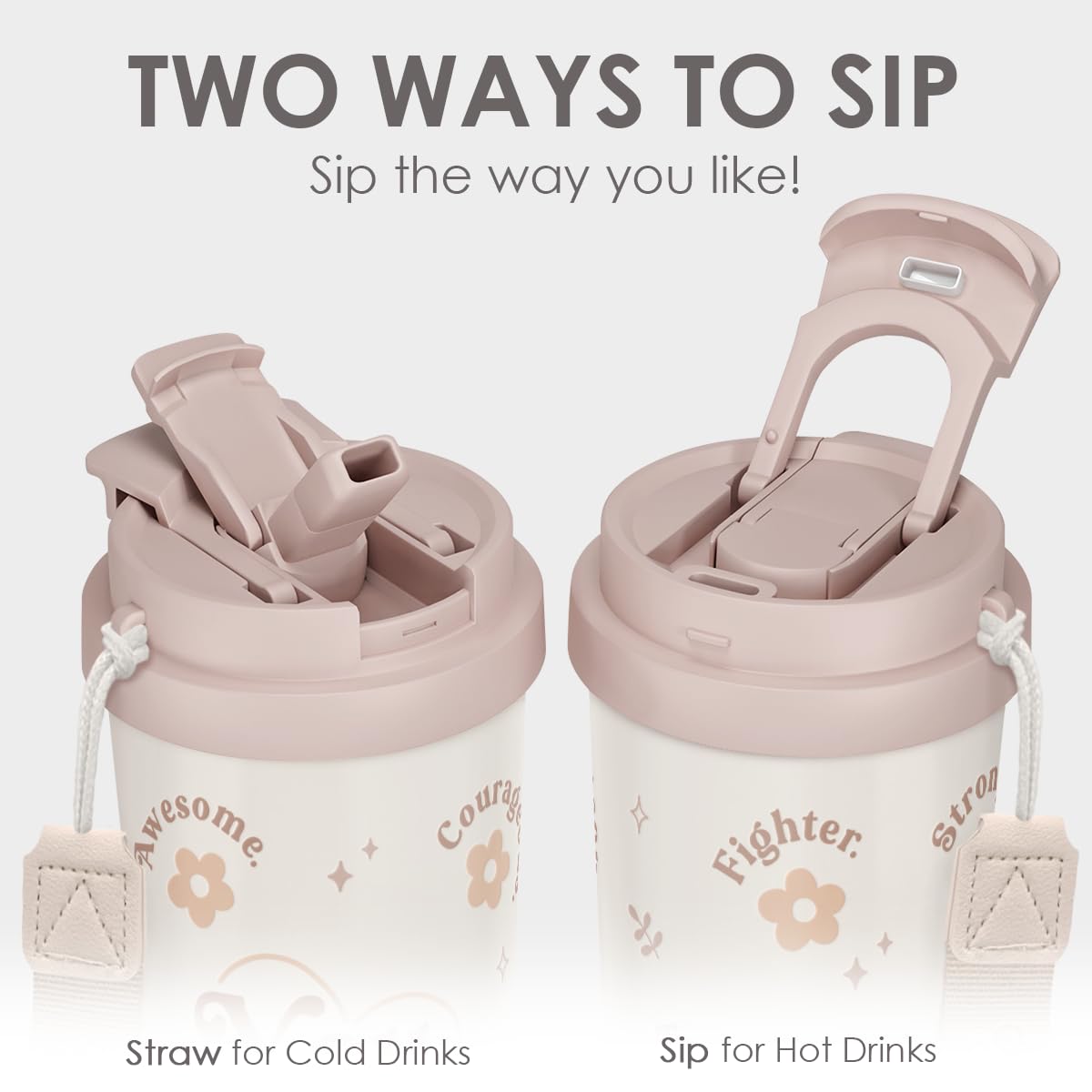 SANDJEST Inspiration Tumbler insulated body maintains beverage temperature