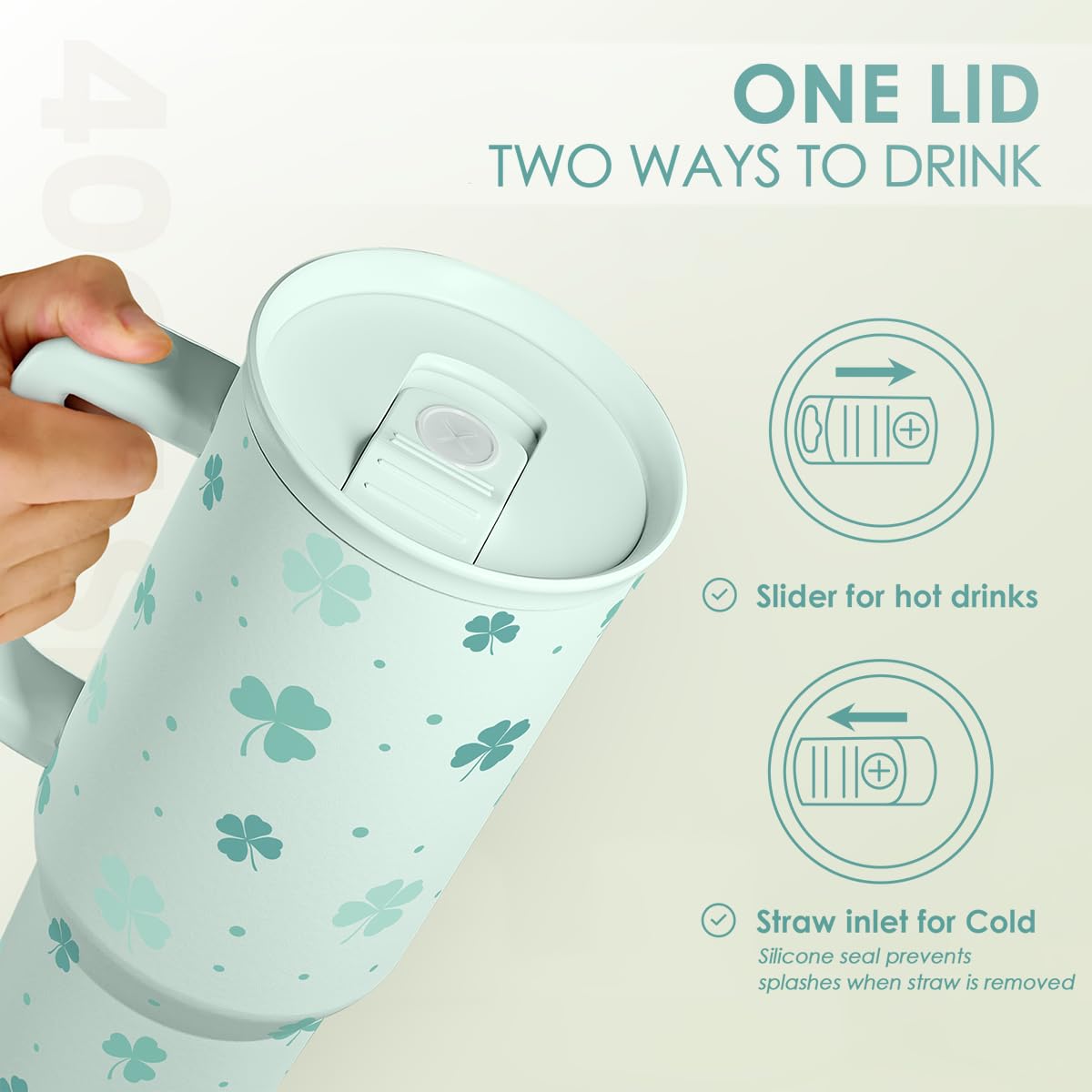 SANDJEST Shamrock Tumbler double-walled insulation maintains temperature longer