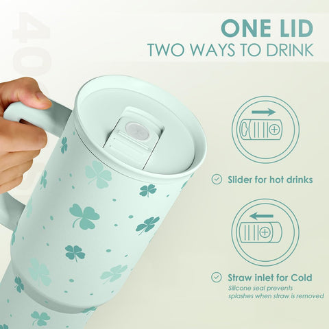 SANDJEST Shamrock Tumbler double-walled insulation maintains temperature longer