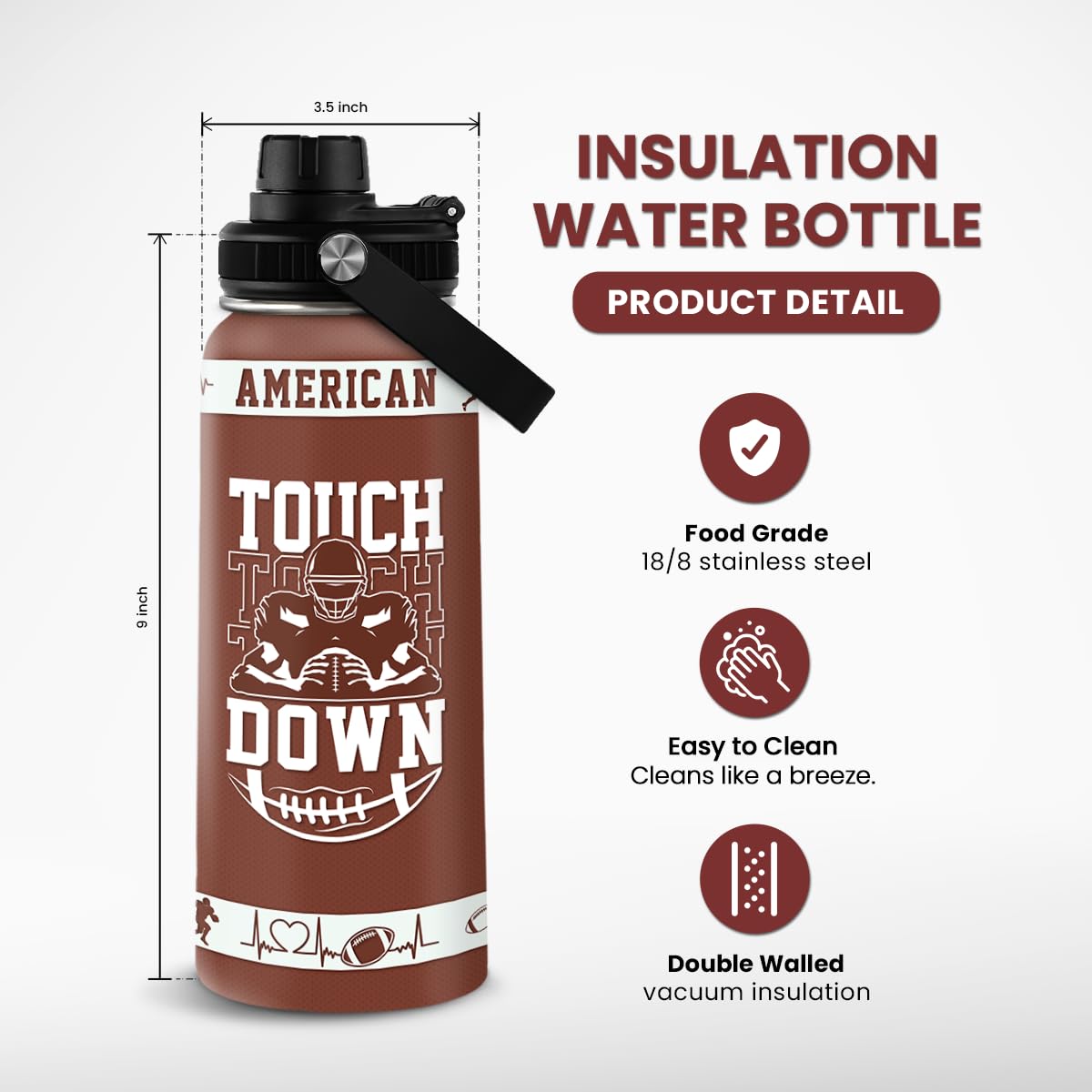 Sandjest insulated stainless steel bottle keeps drinks cold during practice