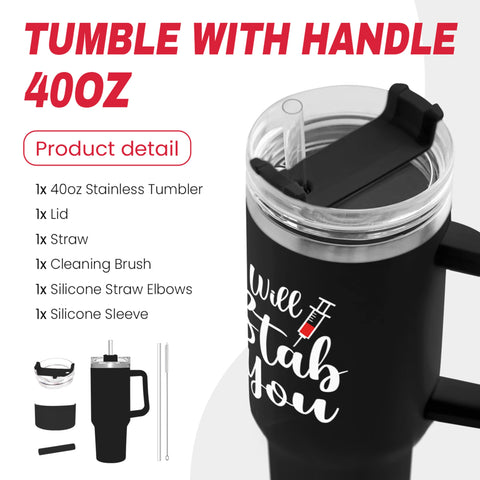 SANDJEST insulated stainless steel tumbler keeps beverages hot or cold.