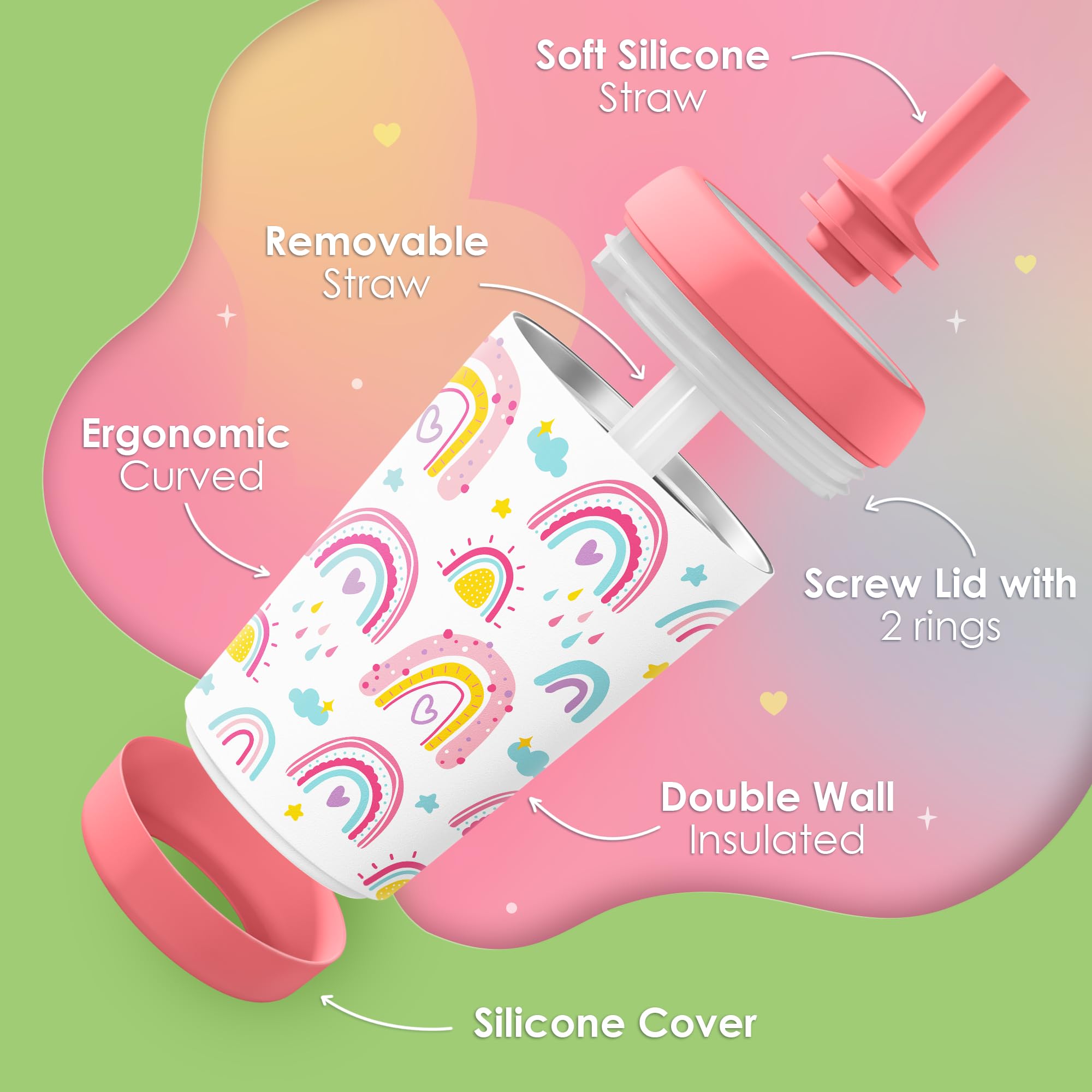 SANDJEST kid tumbler with easy-grip design for small hands on the go.