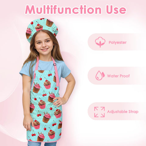 SANDJEST Cupcake Apron adjustable neck strap for a comfortable fit