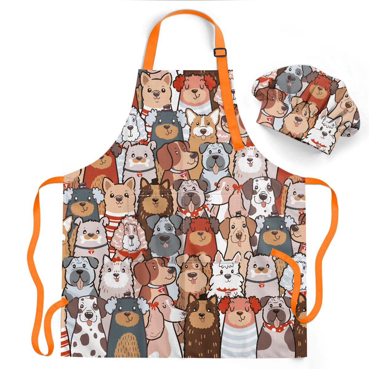 SANDJEST kids apron set hero image, ideal for family baking fun with young chefs.