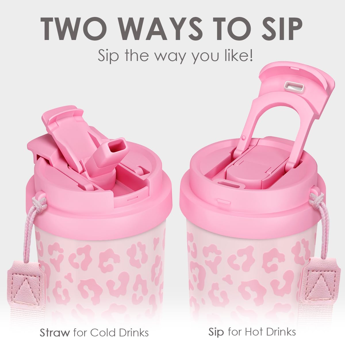 SANDJEST Leopard Tumbler pink leopard print adds style to your drink routine