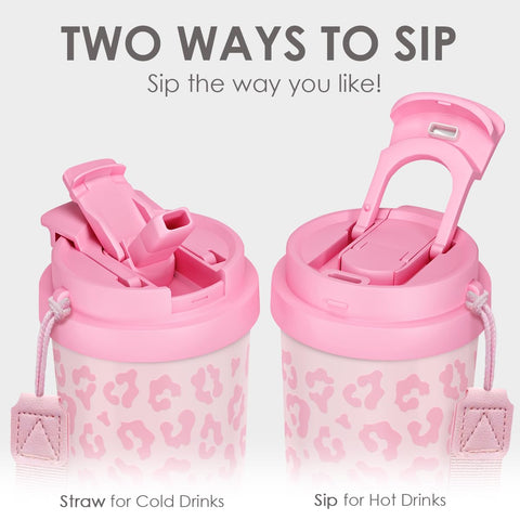SANDJEST Leopard Tumbler pink leopard print adds style to your drink routine