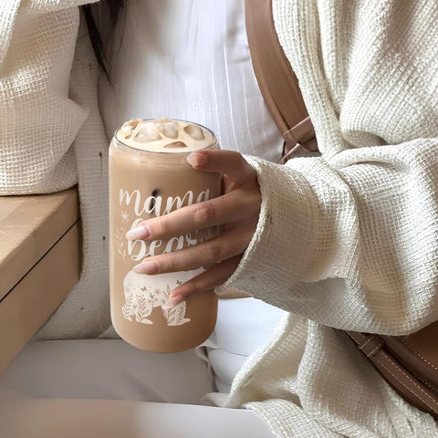SANDJEST Mama Bear daily beverage use in a stylish glass cup.