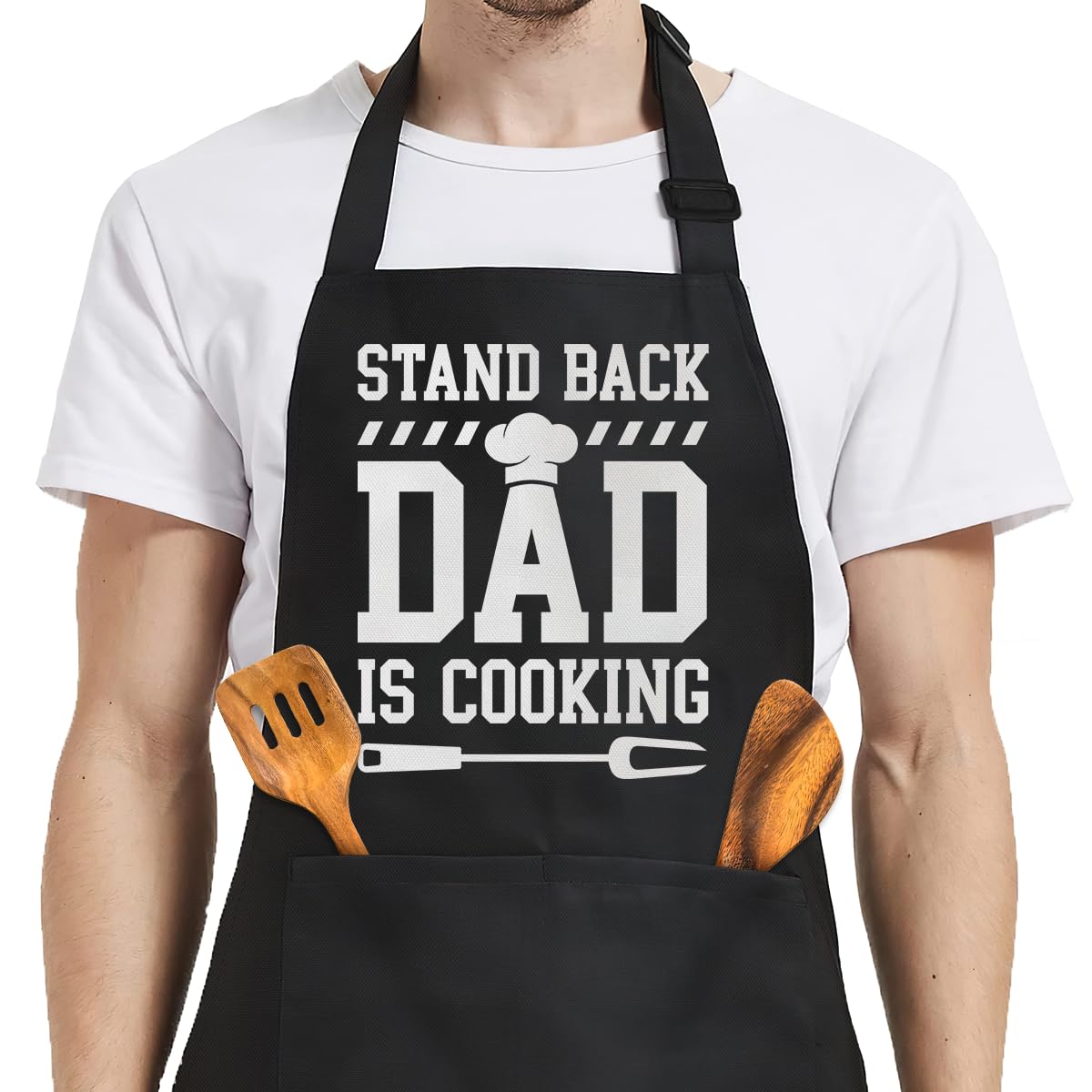 SANDJEST men's apron with pockets, perfect for quick BBQ tasks