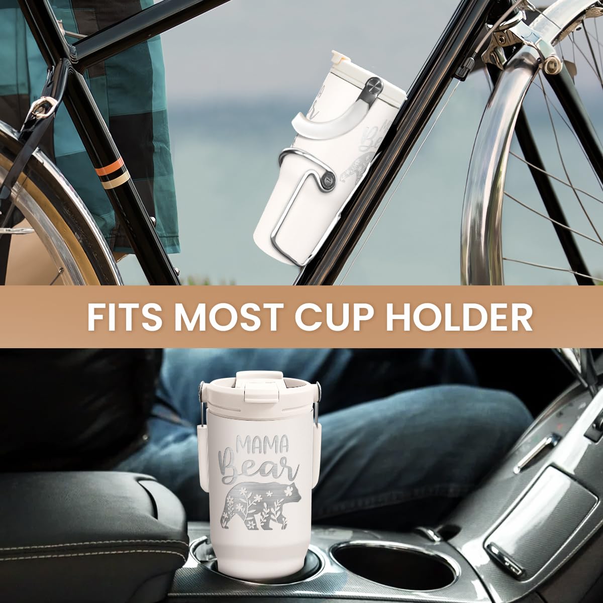 SANDJEST Mom Tumbler supports daily use during errands and workouts.