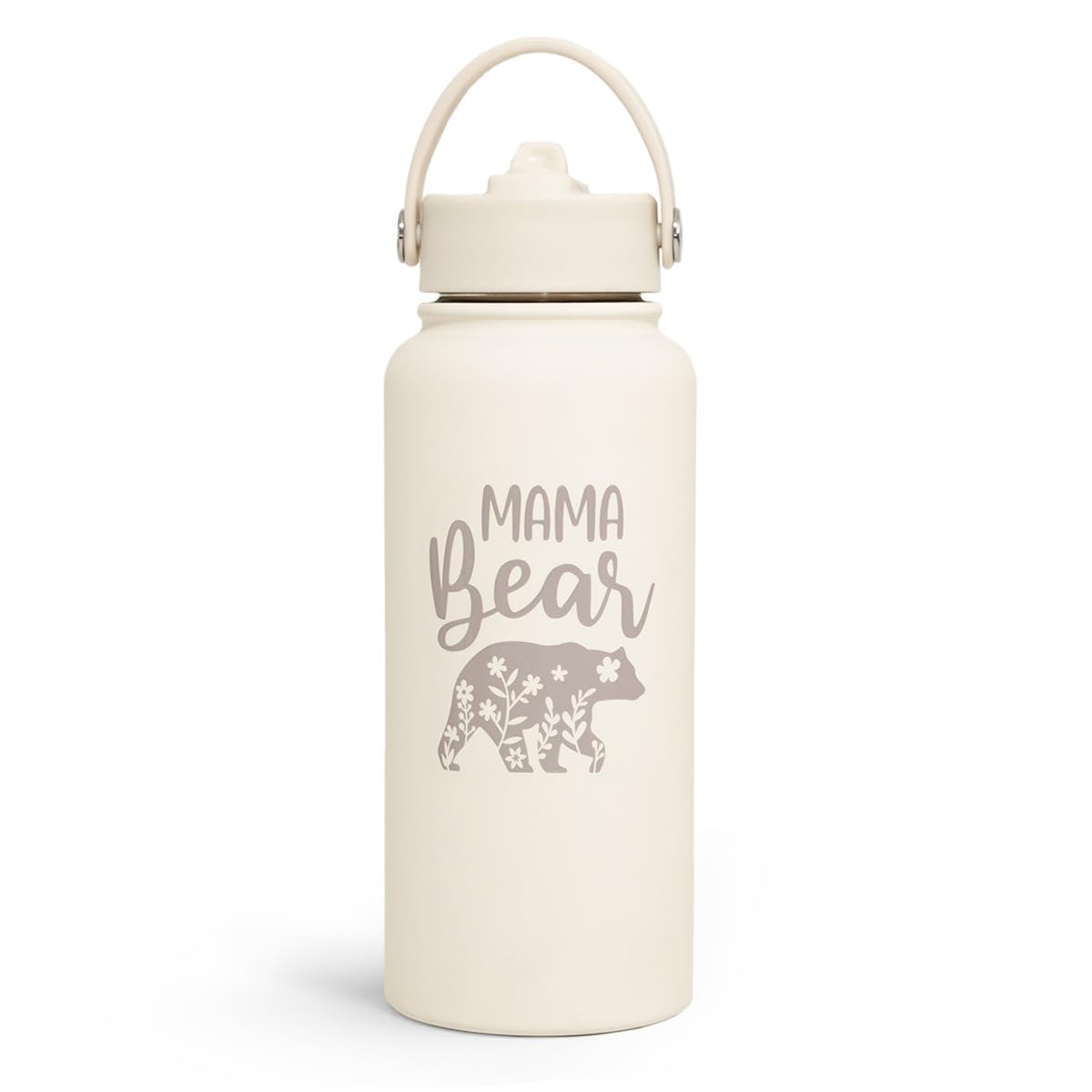 SANDJEST Mom Water Bottle 32oz with stainless steel insulation and leakproof lid for on-the-go hydration.