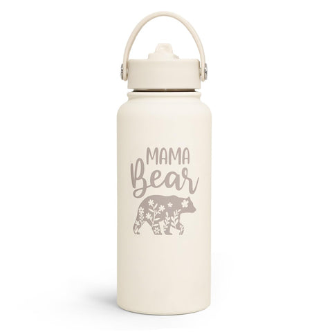 SANDJEST Mom Water Bottle 32oz with stainless steel insulation and leakproof lid for on-the-go hydration.