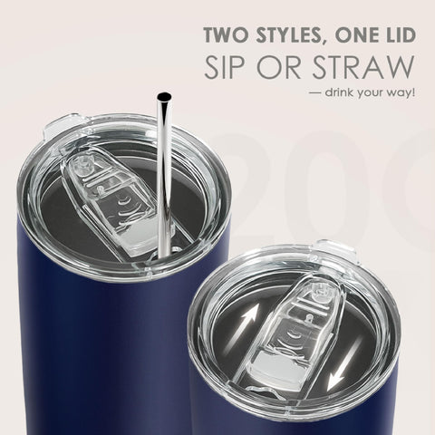 SANDJEST Navy Tumbler 20oz cup-holder-compatible for commuting and workouts