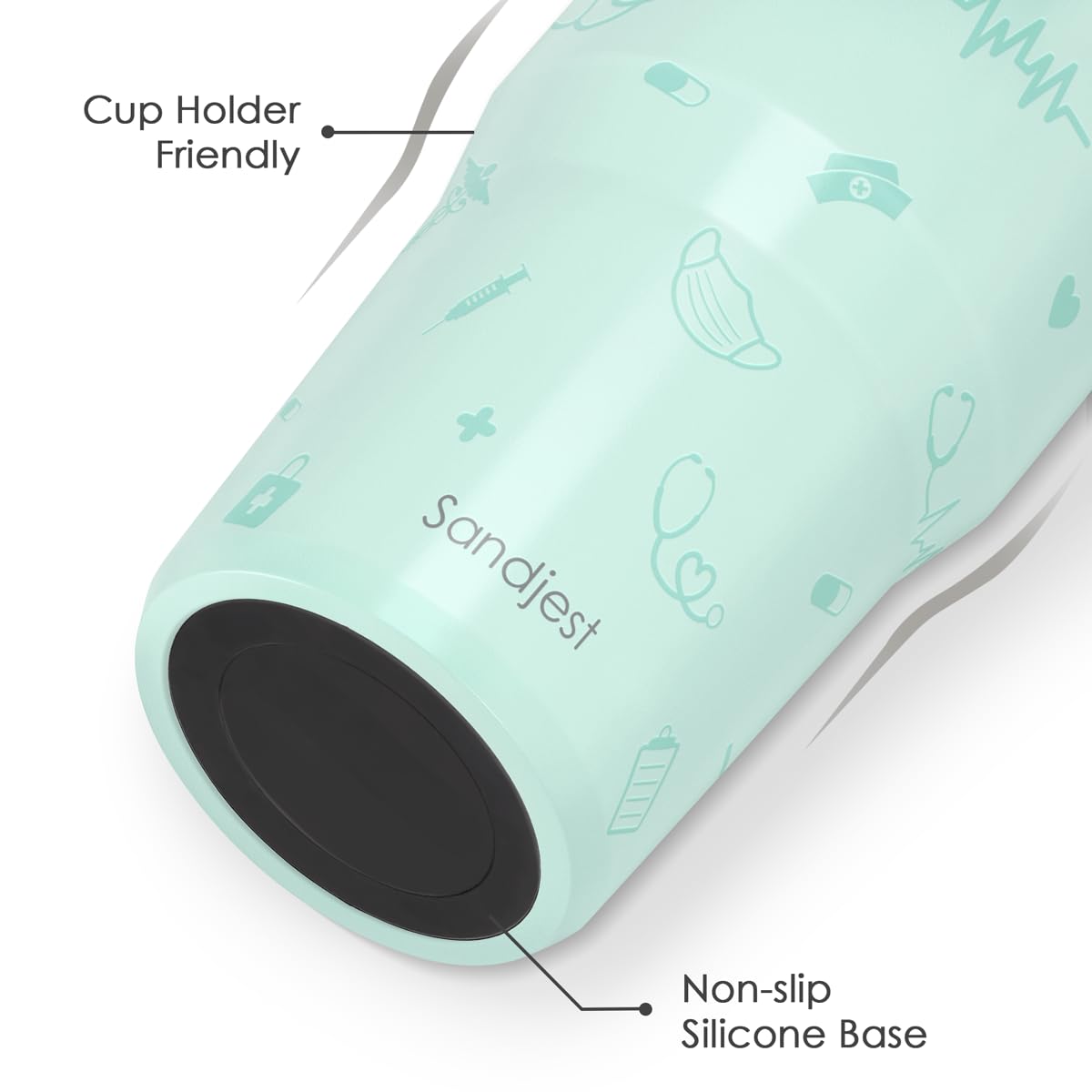 SANDJEST Nurse Fuel carry-handle tumbler keeps hydration within reach