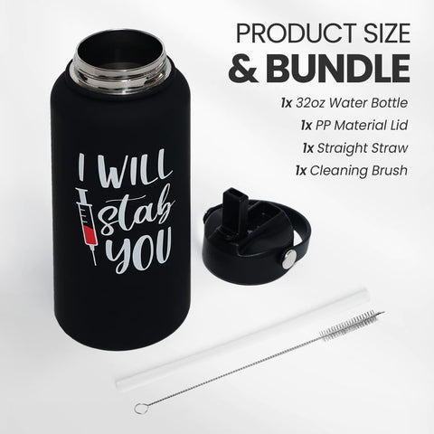 SANDJEST insulated stainless steel bottle keeps drinks at temperature