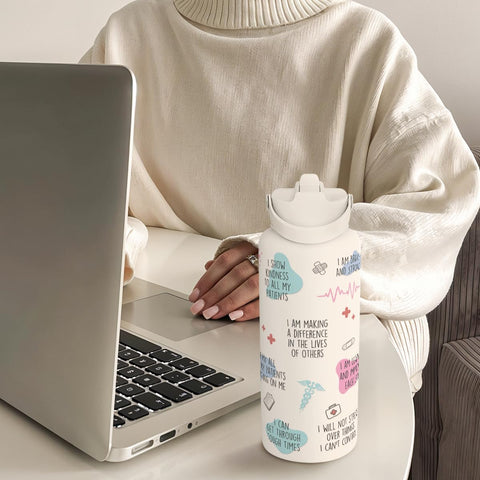 SANDJEST Nurse Water Bottle ideal for gym sessions and sports.