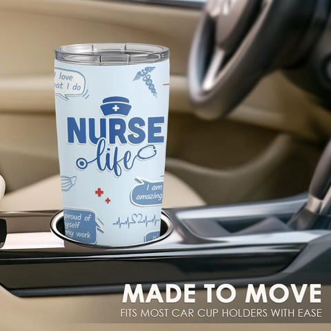SANDJEST Nurses Tumbler 20oz holiday gift design appeals to nurses and friends