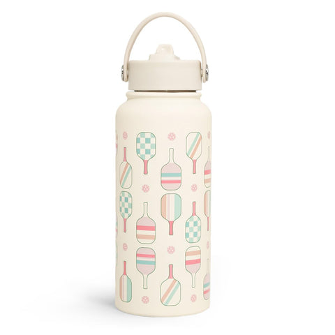 SANDJEST 32oz pickleball bottle front view for on-court hydration