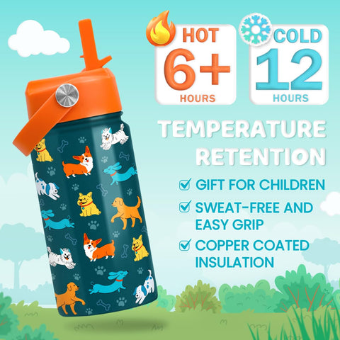 SANDJEST Puppy Water Bottle compact size fits small hands and backpacks.