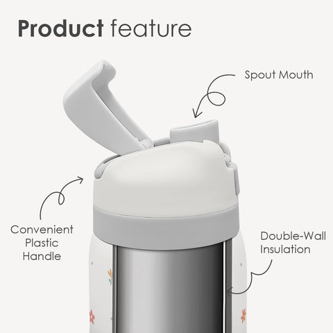SANDJEST push-button lid bottle enabling quick, spill-free sips