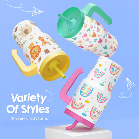 SANDJEST Rainbow Tumbler features vibrant colors and playful patterns kids love.