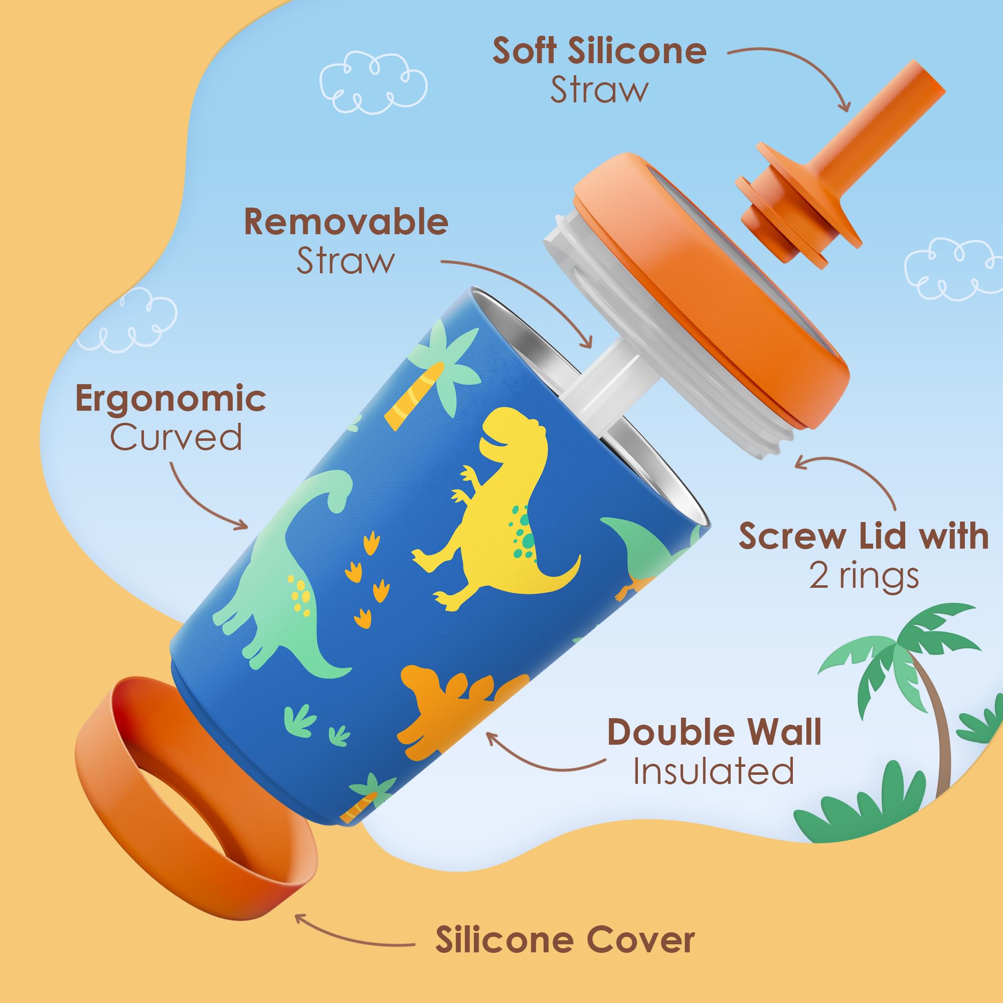 SANDJEST spill-resistant silicone straw with valve prevents mess during sipping