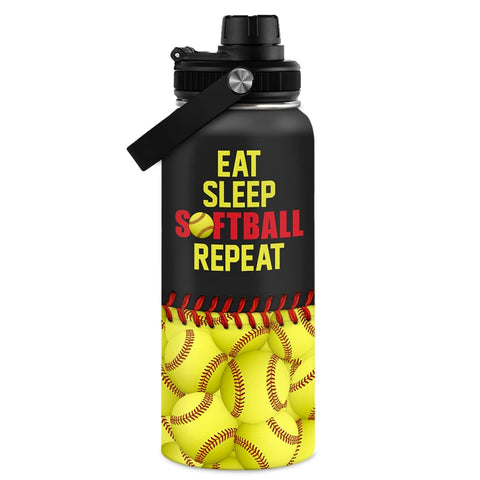 SANDJEST softball gift water bottle cap open view for quick hydration on the go