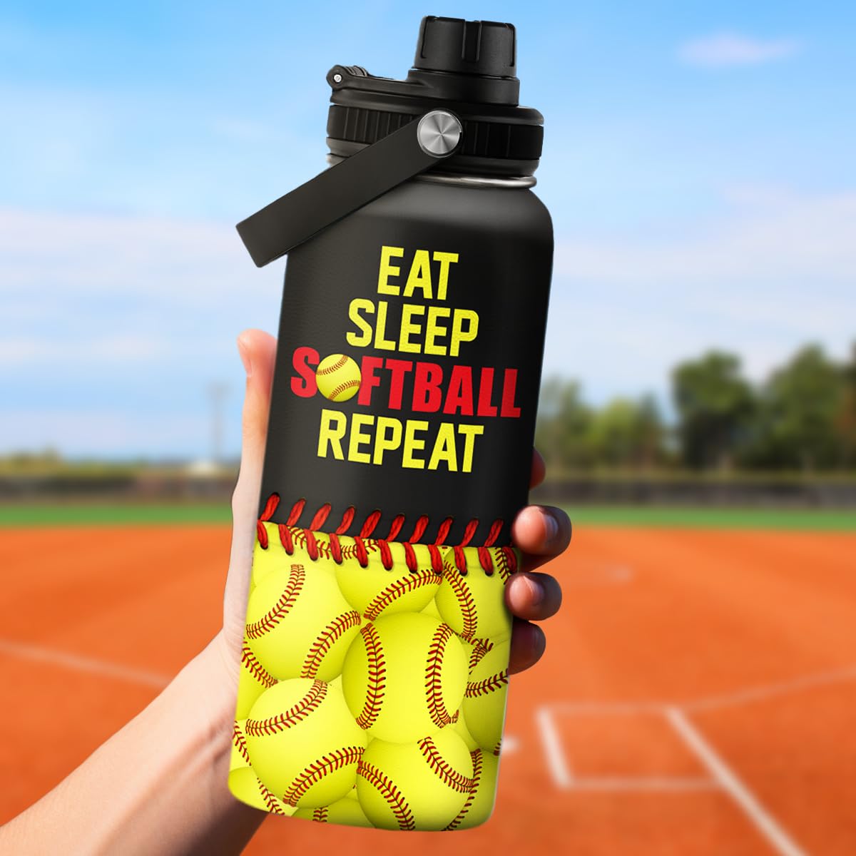 SANDJEST softball gift water bottle gift packaging ready for gifting