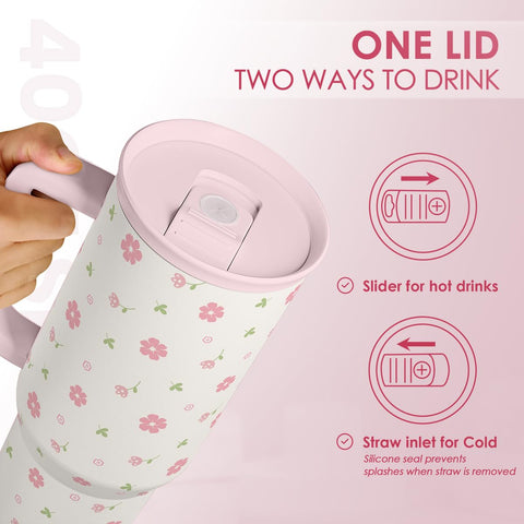 SANDJEST stainless steel double-wall tumbler prevents condensation on hands.