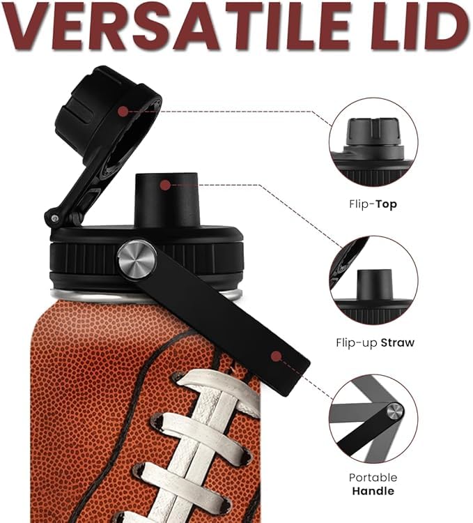 SANDJEST stainless steel 32oz bottle with leakproof lid for on-the-go hydration.