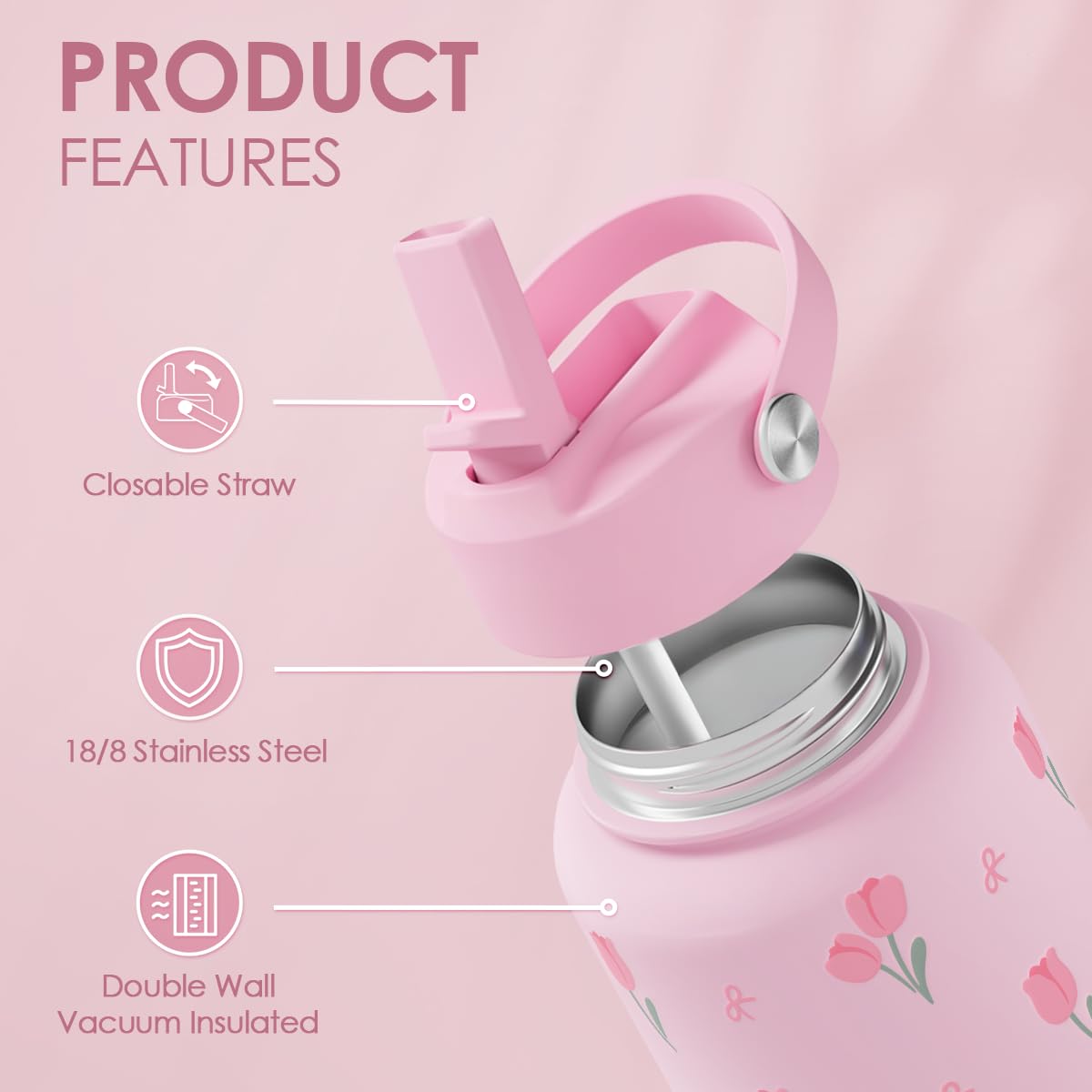 Sandjest stainless-steel water bottle 32oz with rugged finish for daily gym and workout sessions.