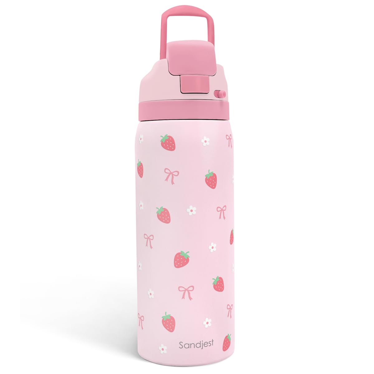 SANDJEST straw bottle 32oz with straw for quick, spill-free hydration on the go.