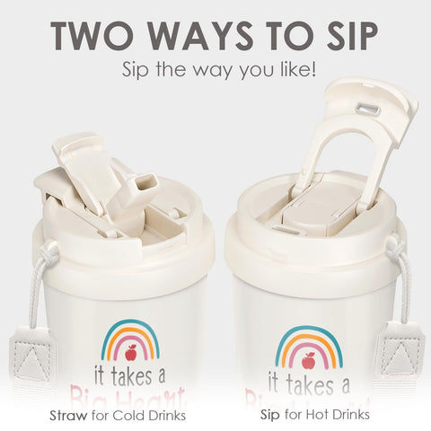 Close-up of 2-in-1 lid for easy sipping and spill control.