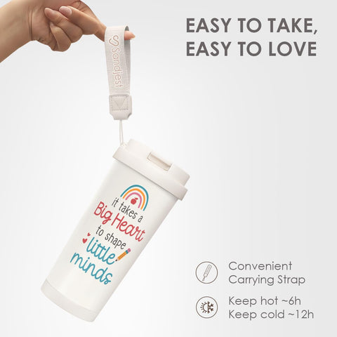 Compact design fits car cup holders and backpacks.
