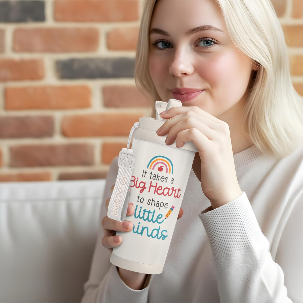 18-ounce capacity supports a full day of beverages.