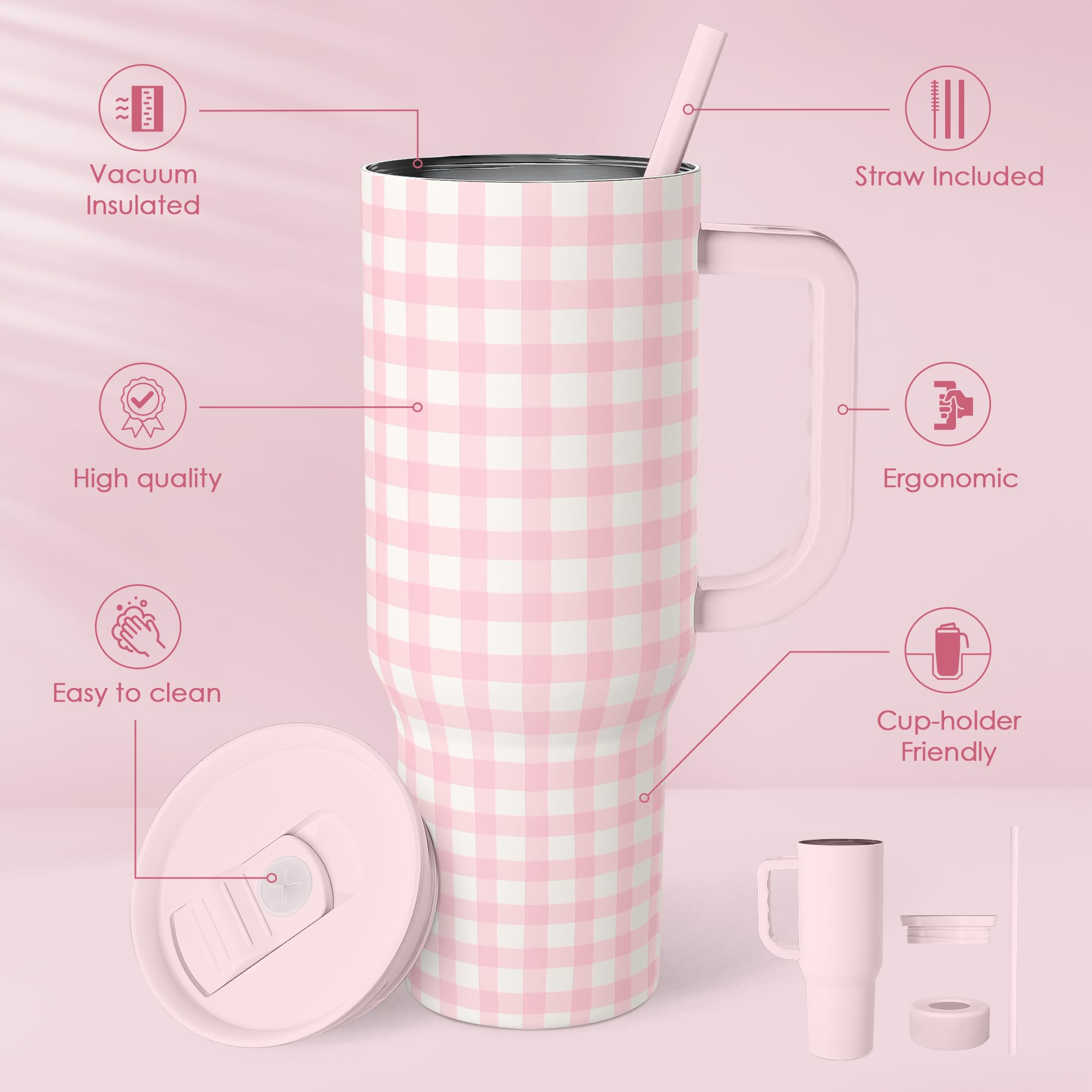 SANDJEST tumbler handle enables easy carry during workouts and commutes.