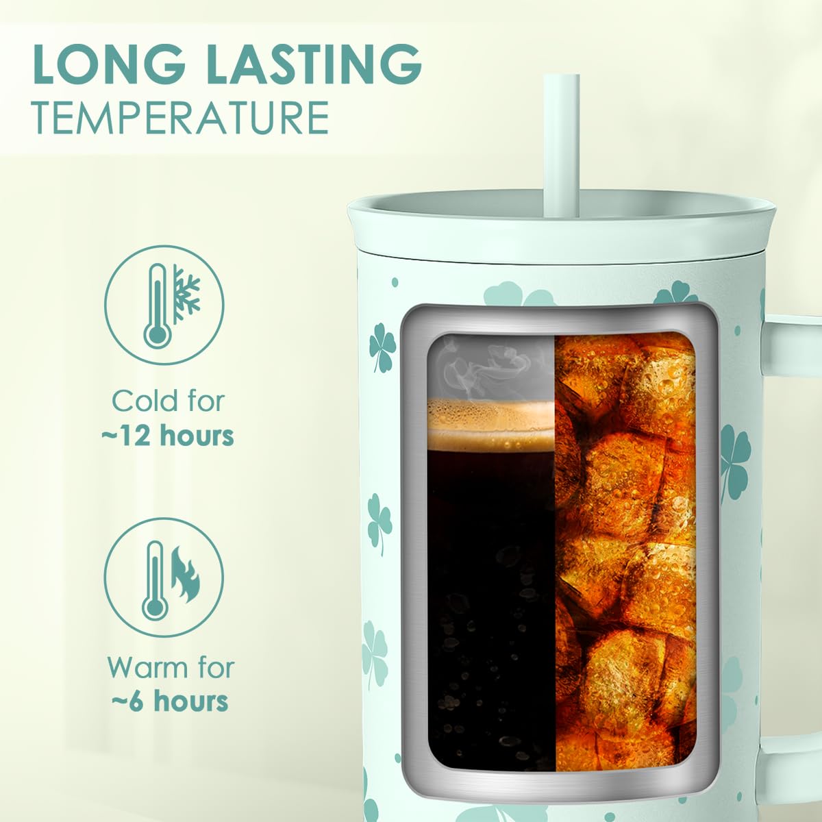 SANDJEST Tumbler with ergonomic handle is easy to carry anywhere