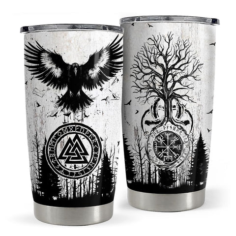 SANDJEST Viking Tumbler 20oz front view in stainless steel for travel