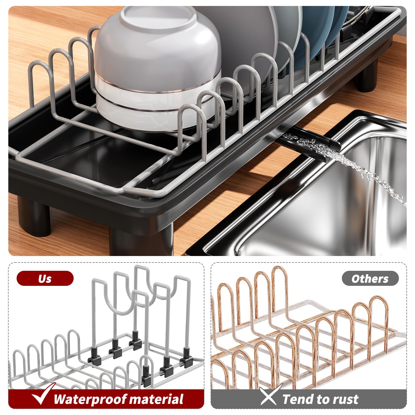 SanDream adjustable height pads stabilize the rack on uneven surfaces