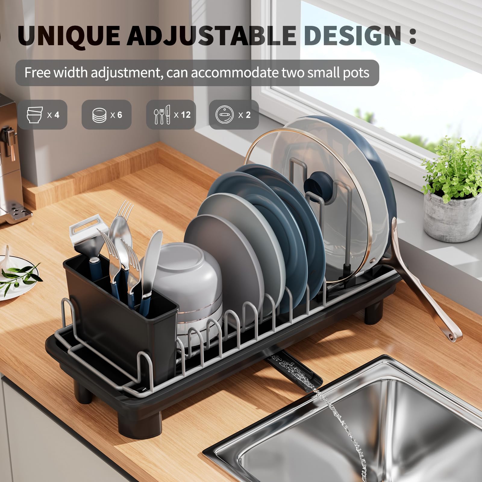 SanDream automatic drainage spout directs water into the sink