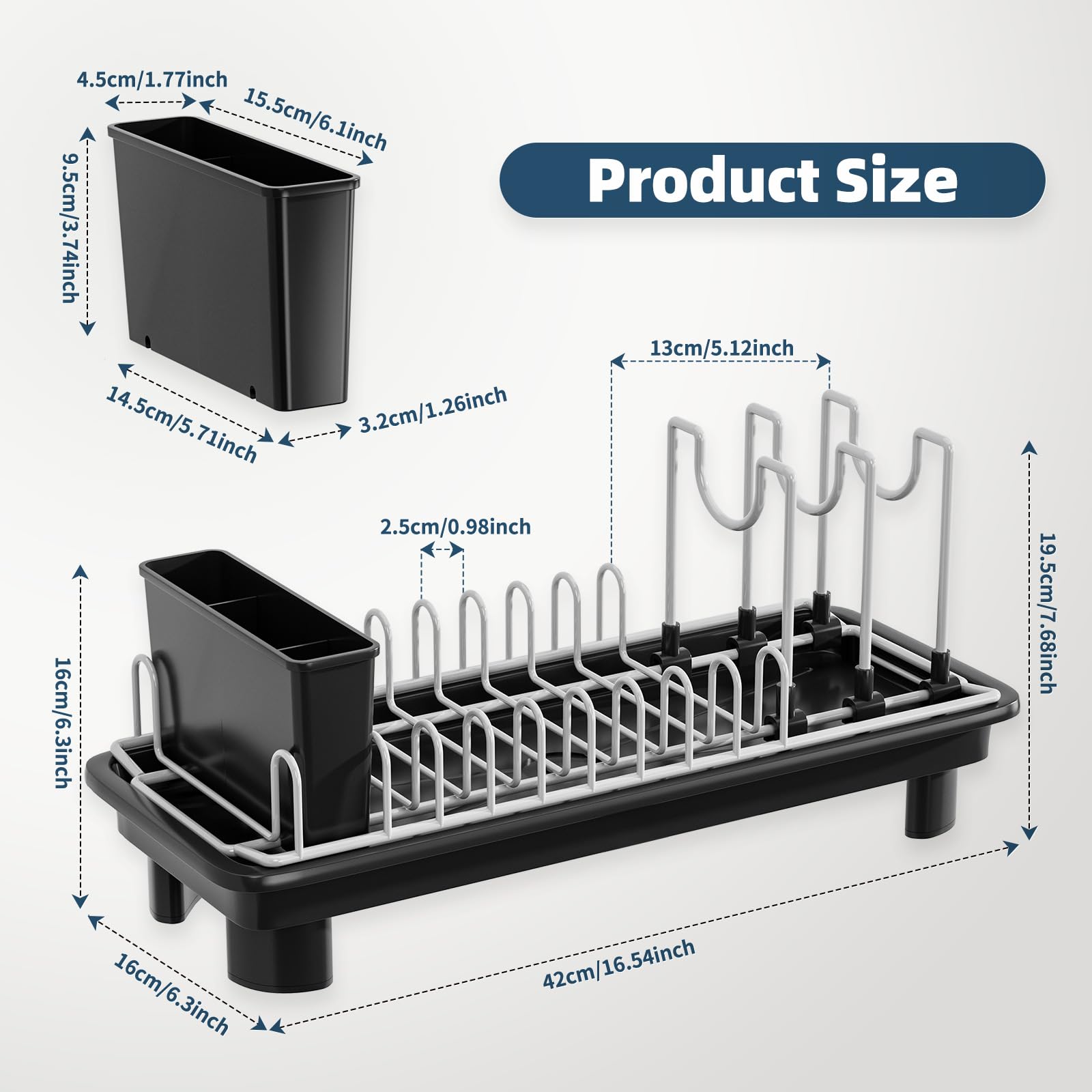 SanDream dorm kitchen setup showing space-saving dish rack
