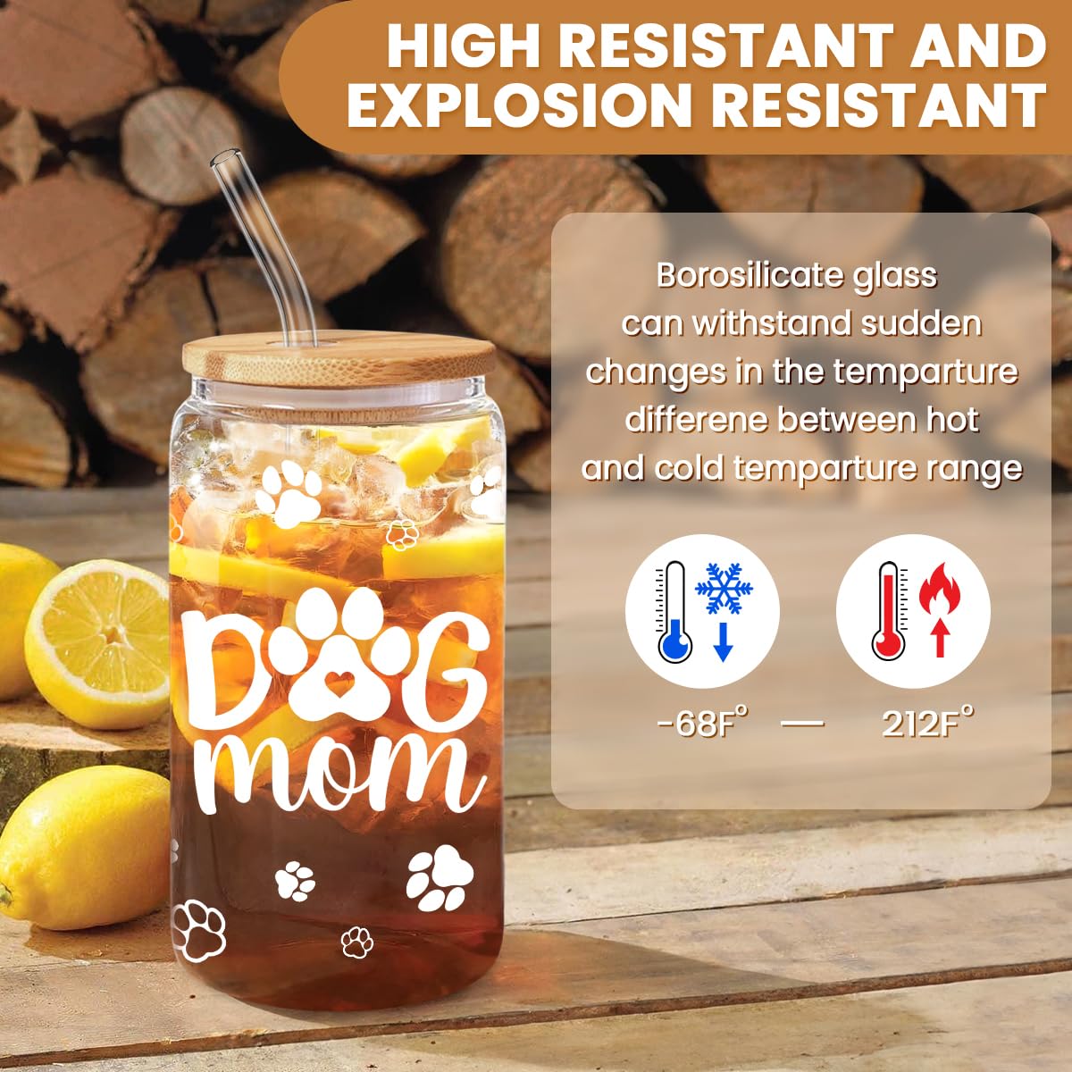 SANDJEST clear glass mug design showcases beverage color clearly.
