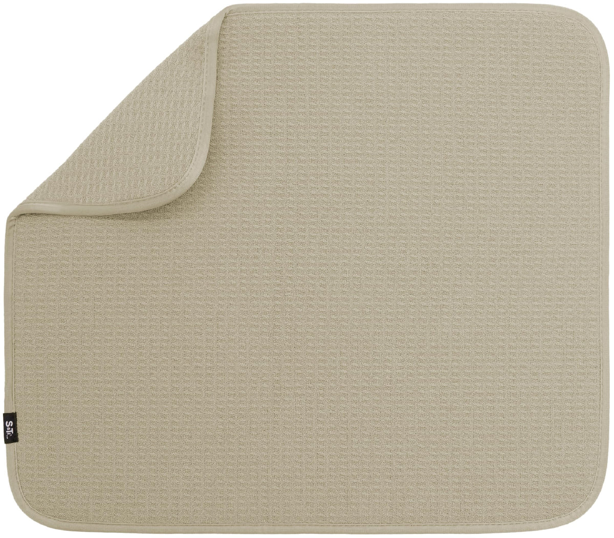 S&T INC. dish drying mat front view shows large 16x18 size for drying dishes and preventing water spots.