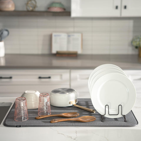 S&T INC charcoal dish drying mat protects surfaces from scratches
