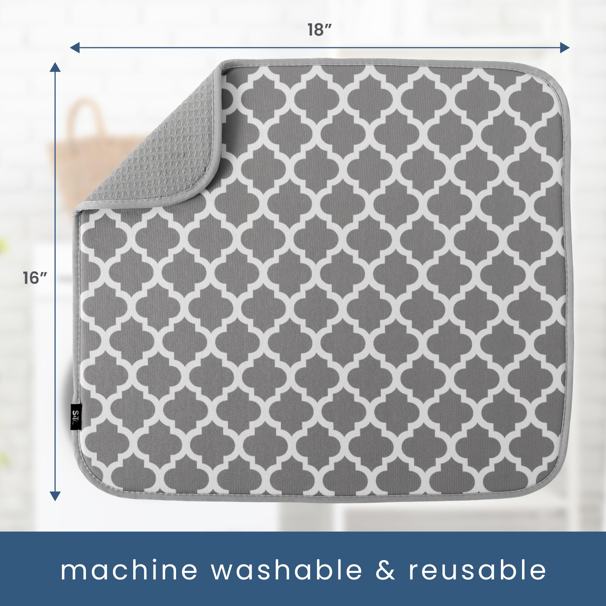 S&T INC. Dish Drying Mat machine washable for easy care.