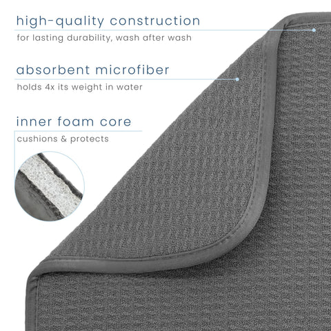 S&T INC jumbo mat catches sink drips and doubles as a utensil organizer