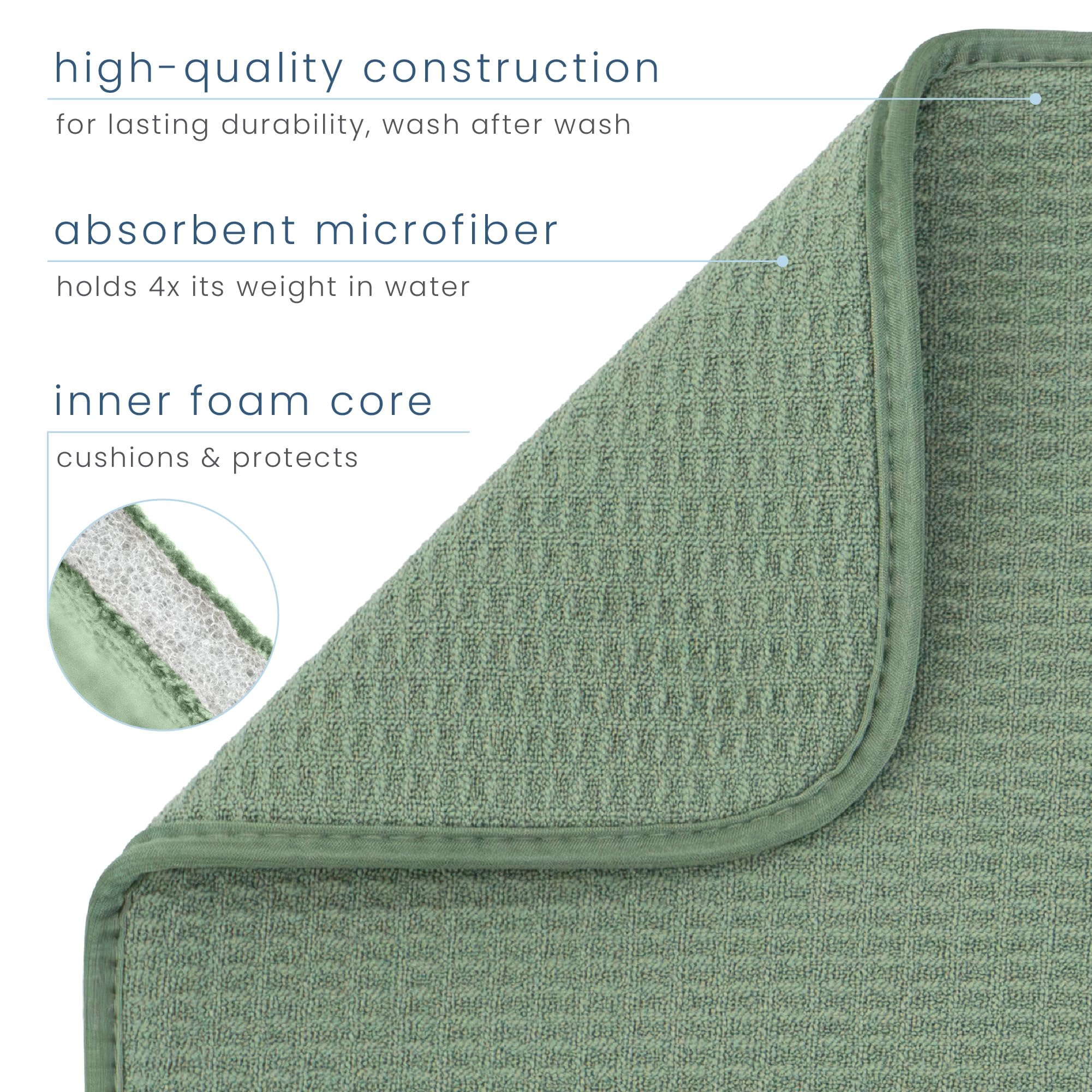 Sandt Inc Dish Drying Mat XL is reversible for flexible drying layouts.