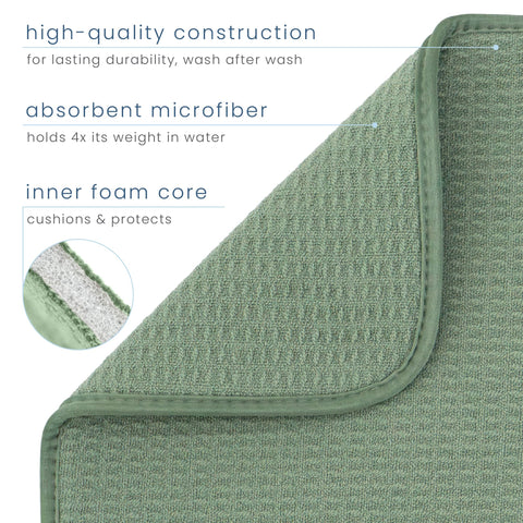 Sandt Inc Dish Drying Mat XL is reversible for flexible drying layouts.